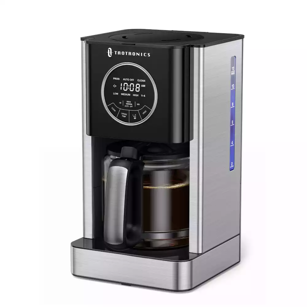 TaoTronics kavni avtomat s filtrom, časovnikom in stekleno posodo za kavo