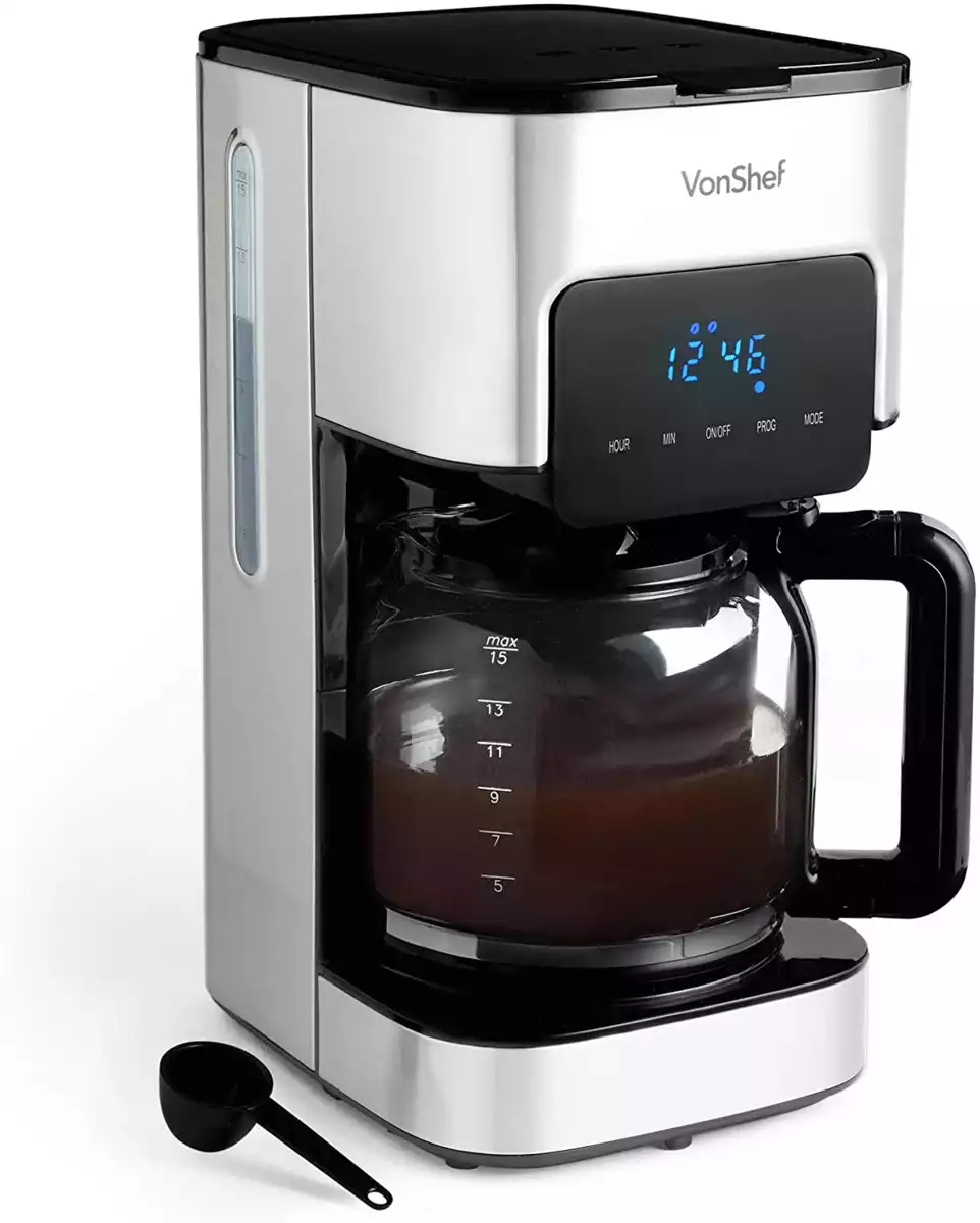 VonShef 1.5L filter aparat za kavo nerjaveče jeklo