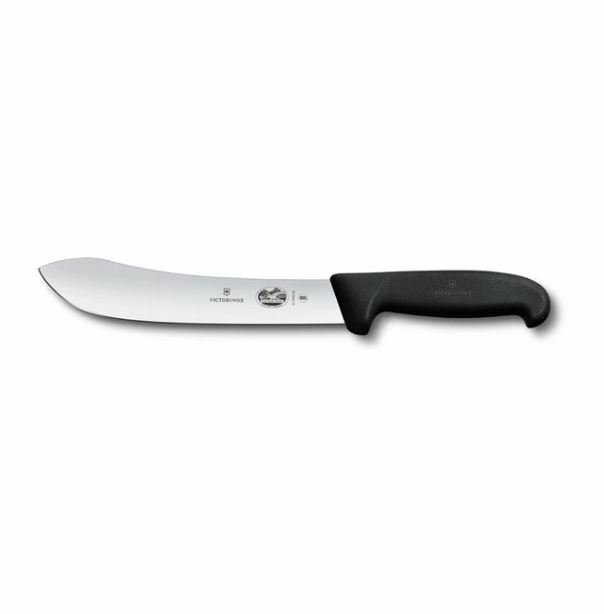 Nož za porcionirajne, ravno in široko rezilo, 20 cm, črn, VICTORINOX