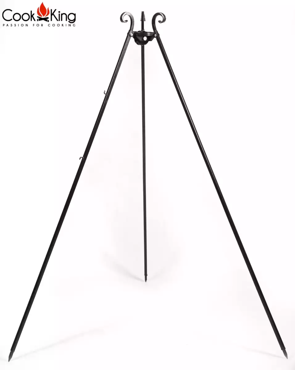 Podstavek trinožni Cook King iz črnega železa višine 180cm
